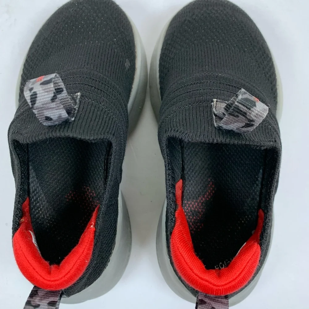 Skechers Razor Flex Black Red Slip On Low Top Comfort Shoes Toddler Sz 8 (S449)